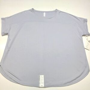 Grey Cap Sleeve Tunic Tee with Cap Sleeves - Size XXL
